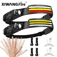 230° Induction Headlamp USB Rechargeable Head Light Sensor LED Flashlight Outdoor Lighting Lamp Camping Hiking Emergency Usage