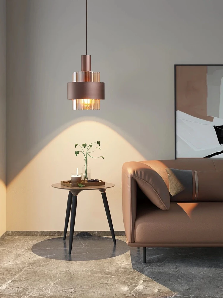 2 STKS Moderne Hanglampen E27 LED Amber Glas Brons Gekleurde Kroonluchters Eetkamer Slaapkamer Hanglampen Home Decor Hanglamp - afbeelding 2