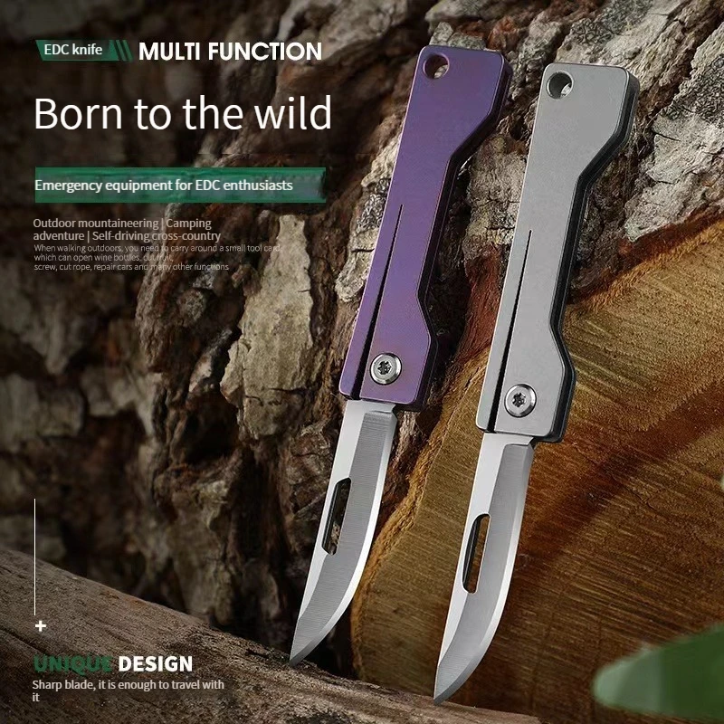 Cuchillo EDC plegable de titanio TC4, llavero mini de bolsillo - imagen 2