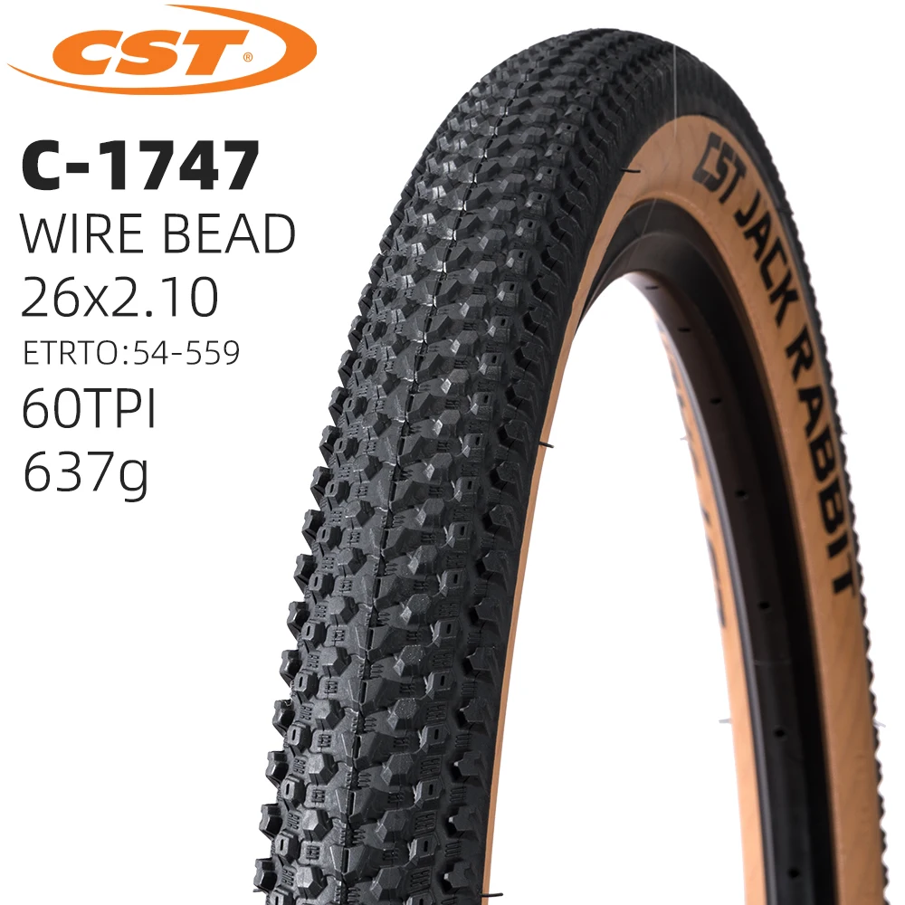 26X2.10 54-559 CST C1747 JACK RABBIT MOUNTAIN BICYCLE TIRE OF XC MTB BIKE TYRE 26X2.1 BROWN