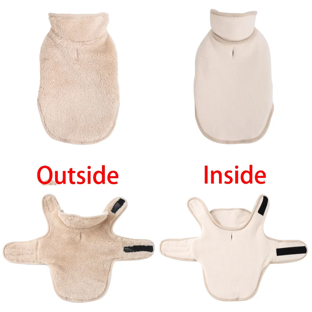 Warm Fleece Pet Clothes For Winter Reversible Dogs Coat With Leash Hole Soft Big Dog Coat For Small Large Pets Labrador Jacket