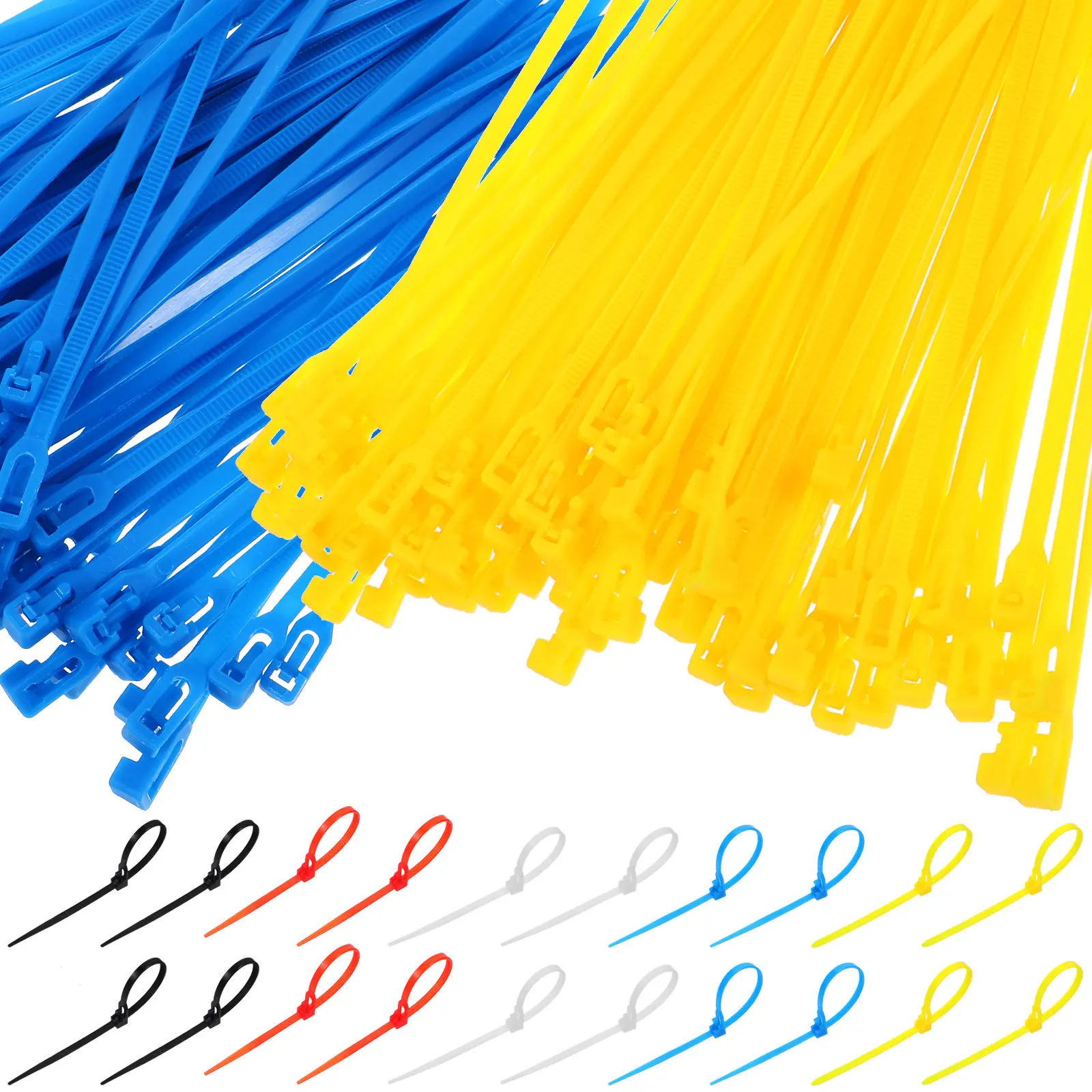 

500 шт. Премиальные многоразовые самозатягивающиеся кабельные стяжки из нейлона для ремонта электроники, автомобильной проводки, организации офисных кабелей