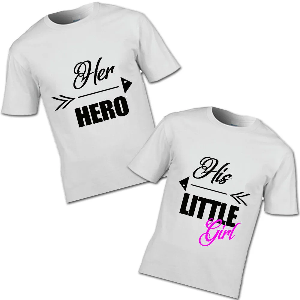 

Her Hero and His Little Girl T-SHIRT Dad Daughter GIRL Father Day Family