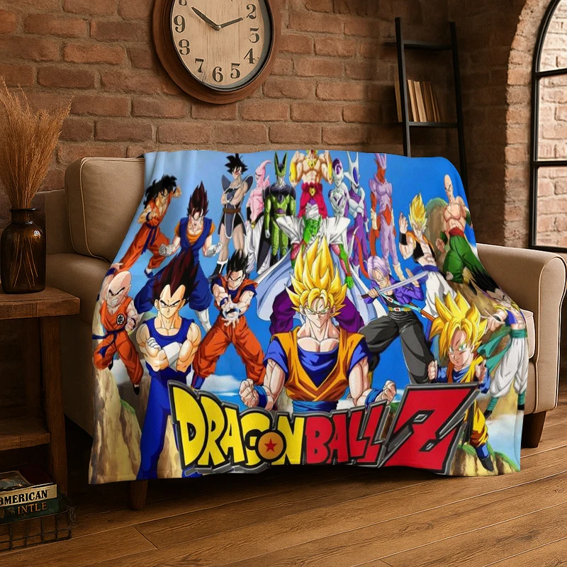 Cartoon D-Dragon Ball Anime-Spiel Flanelldecke Weiche Warme Wurfdecke für Schlafzimmer Wohnzimmer Bett Reisen Camping Picknick Kinder