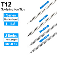 T12 Needle Hook Shaped Soldering Iron Tips T12-I ILS J02 JL02 for Hakko FX951 FX950 FM203 STC T12OLED DIY Welding Station