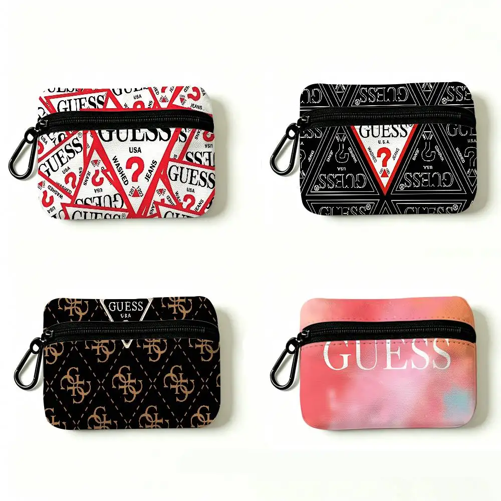 G-Guess Retro-Glam Mini Hanging Oxford Cloth Coin Bag Durable Zipper Key Card Pouch With Carabiner