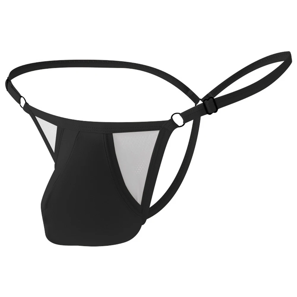 

Mens Ice Silk Thong Thin Underwear Solid Color Simple Basic Hollow Breathable T-Back Briefs Gay Temptatio Bulge Pouch Lingerie