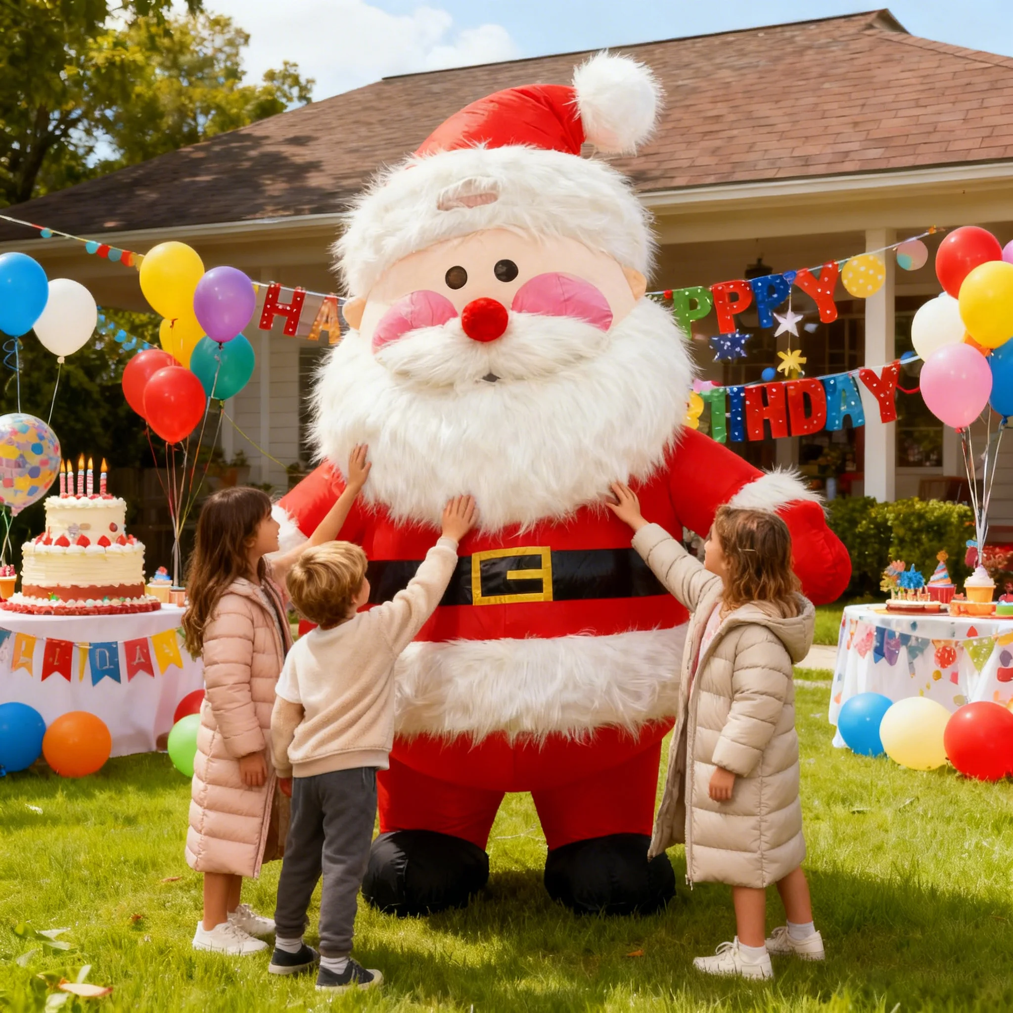 سانتا كلوز نفخ زي التميمة موكب الكبار شخصية تأثيري عيد الميلاد حزب الحدث أفخم مجموعة #2