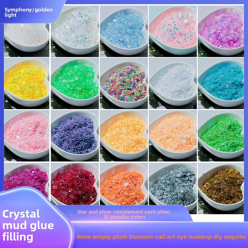 4Mm Empty Plum Blossom Symphony Sparkle DIY Slime Crystal Mud Quicksand Glue Creative Handmade Material