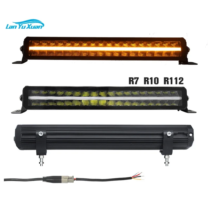 

Wholesale King IP69K Super Bright Offroad 4x4 12'' 22" 32" 42 Inch Screwless White DRL Led Light Bar with Amber Position Light