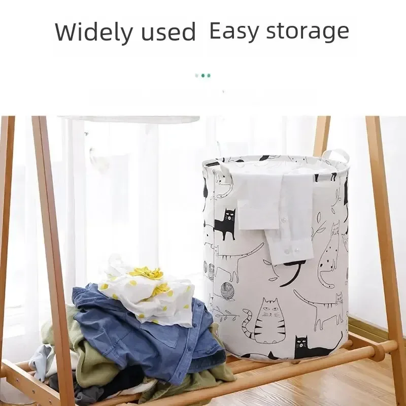 Storage Basket Foldable Fabric Laundry Basket Toy Storage Bucket Clothes Shoes Dirty Clothes Basket Household Storage Container