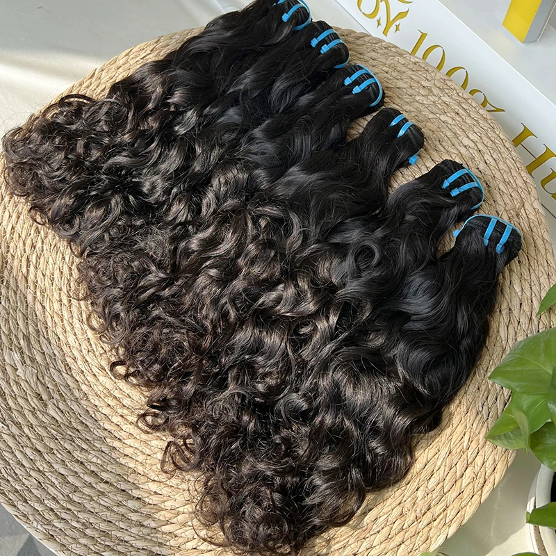 18A 미가공 워터 웨이브 인모 헤어 번들 곱슬머리 엮임 자연 웨이브 생처녀 루즈 딥 웨이브 헤어 번들