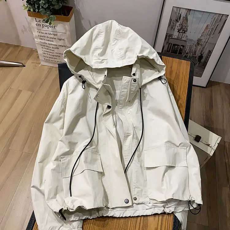 

Minimally Casual Hooded Short Jacket For Women In Spring And Autumn 2025 Loose Jacket Top