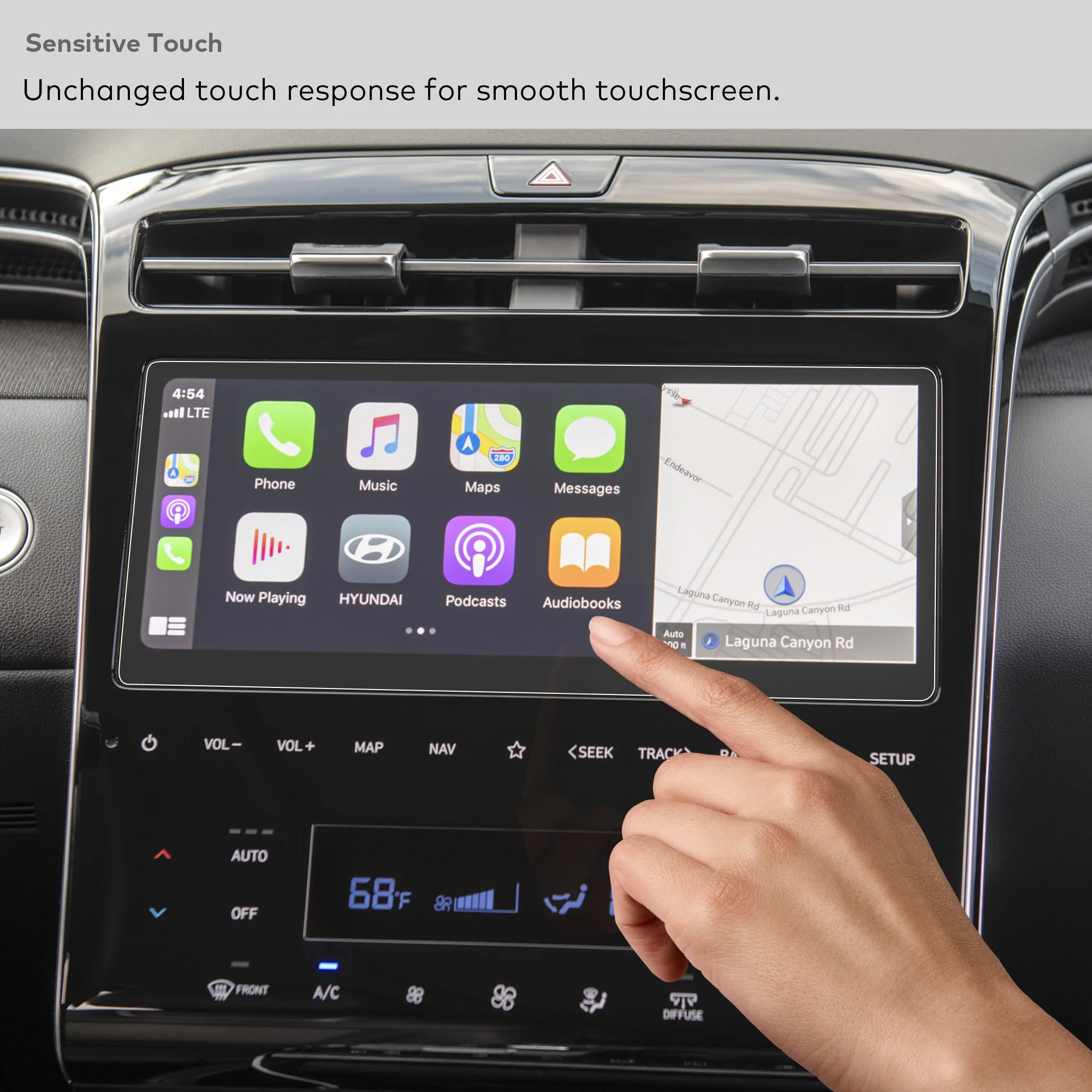 واقي شاشة من الزجاج المقسى لهاتف KIA K5/Sorento (2021-2024)، Hyundai Kona/Santa Cruz/Tucson (2022-2024) Infotainment 10.25"