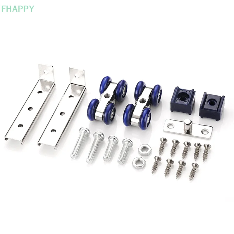 2 pz/set ferramenta per rulli per porte scorrevoli puleggia per porte scorrevoli 4/8 ruote binario per binari