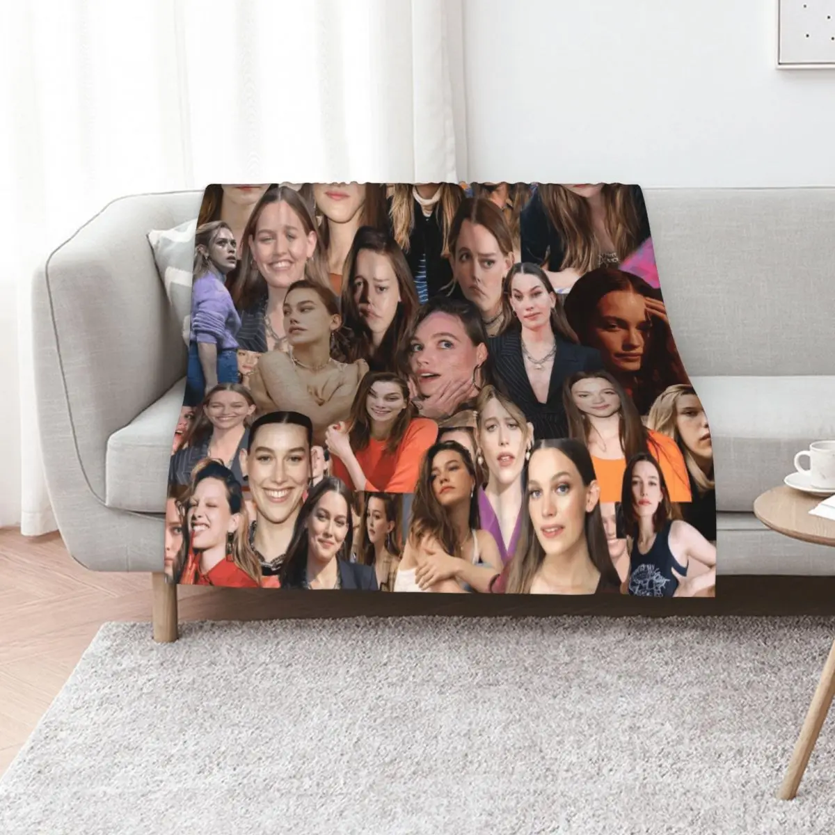 Victoria Pedretti American actress Dressed Up Aesthetic Collage - 1 Throw Blanket sofa bed Custom Hairys Blankets