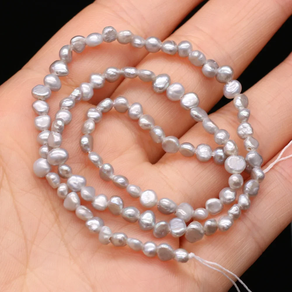 100% Natural Pearl Horizontal Hole Two-sided Light Gray Bead For Jewelry Making DIY Necklace Bracelet Accessories Charm Gift36CM