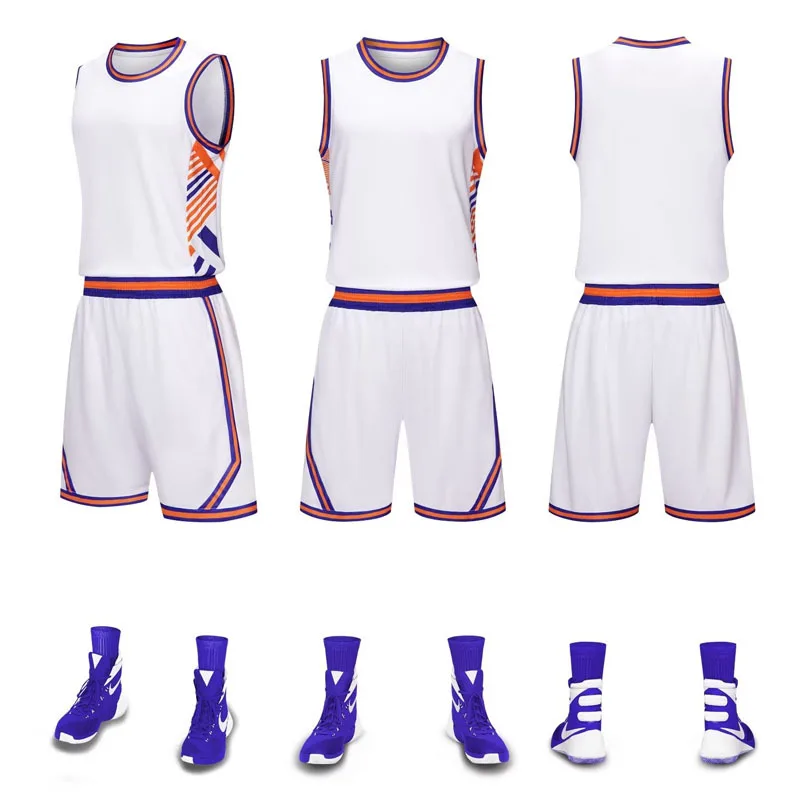 Ensemble de maillot de basket-ball personnalisé pour adultes et enfants, combinaison d\'entraînement de basket-ball, logo imprimé, gilet de sport,