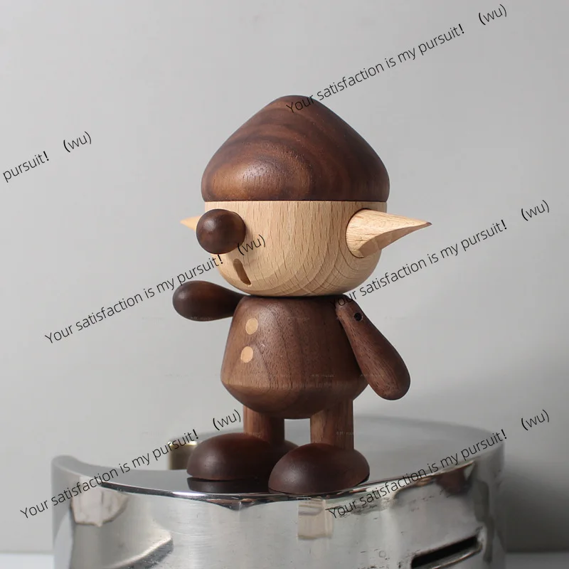 Wooden doll creative gift mysterious elf soft decoration model room wooden product ornament mascot doll