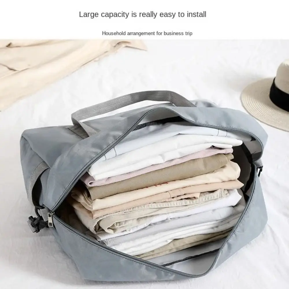 Oxford Hand Luggage Bag Portable Lightweight Foldable Tote Handbag Large-Capacity Travel Bag