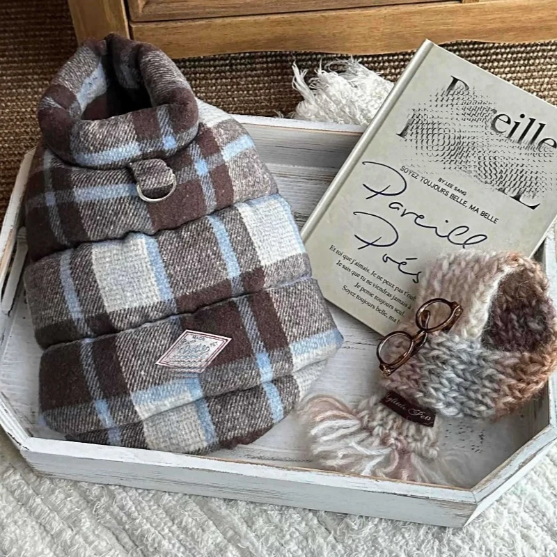 

Pet Coat Winter Thick Plaid Coat Warm and Comfortable Vest Christmas Dog Clothes for Small Dogs Puppy Clothes Jackets