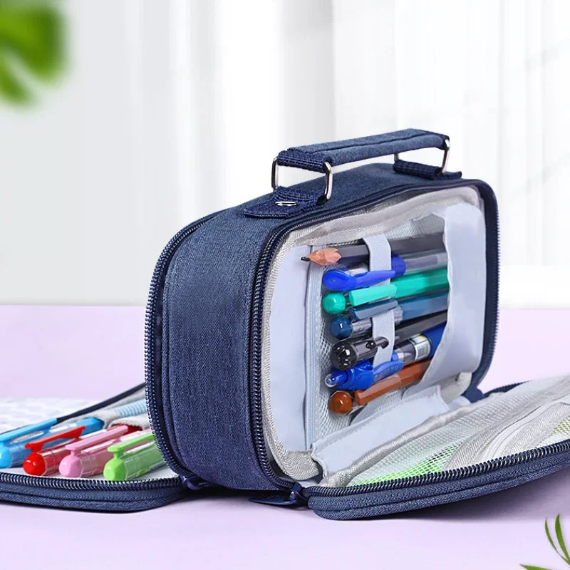 Multifunctional Large-capacity Pencil Case for Primary and Secondary School Students Portable Stationery Box Pen Case Pencil Bag