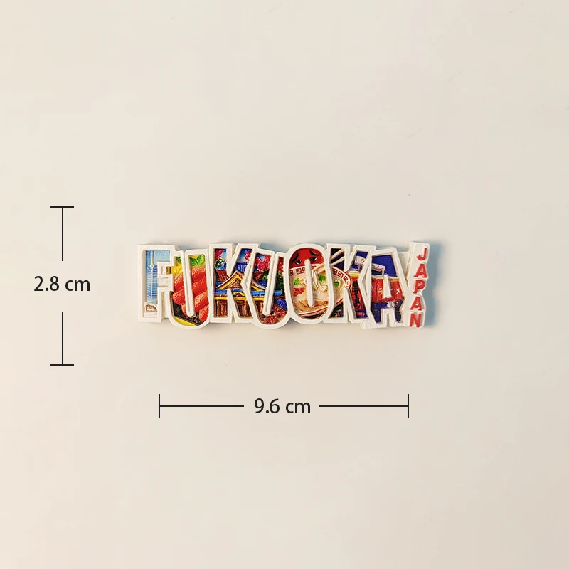 اليابان، كيوشو، فوكوكا، مجسمة ثلاثية الأبعاد، هدايا تذكارية للسياحة، لوحة راتينج، ديكور منزلي، مغناطيس الثلاجة