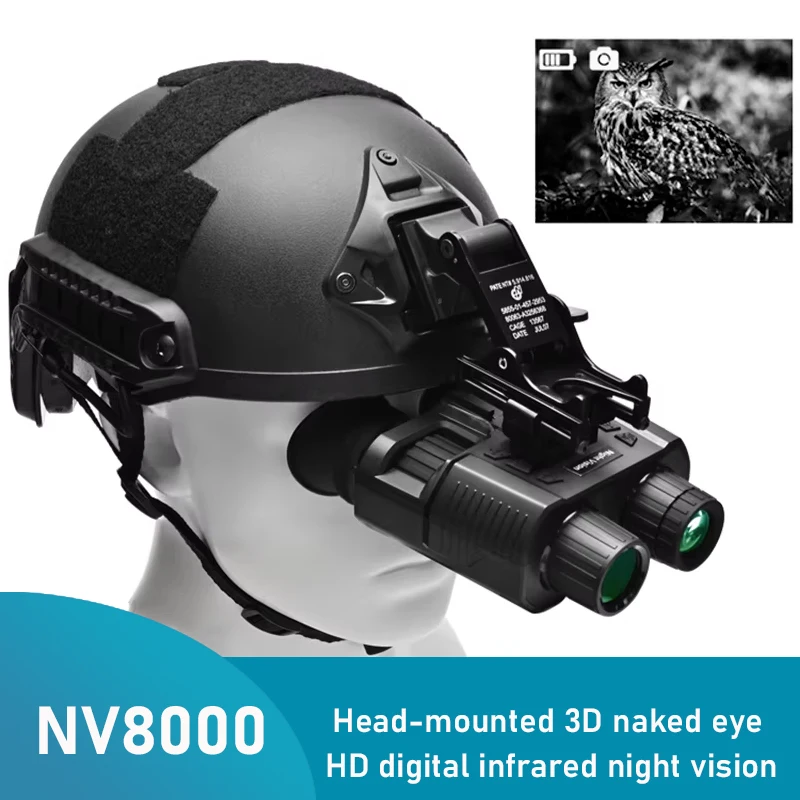 

NV8000 Helmet Night Vision Infrared Binoculars 1080P Video Camera 8X Zoom 1.3MP Starlight Enhanced NVG Night Goggles for Hunting