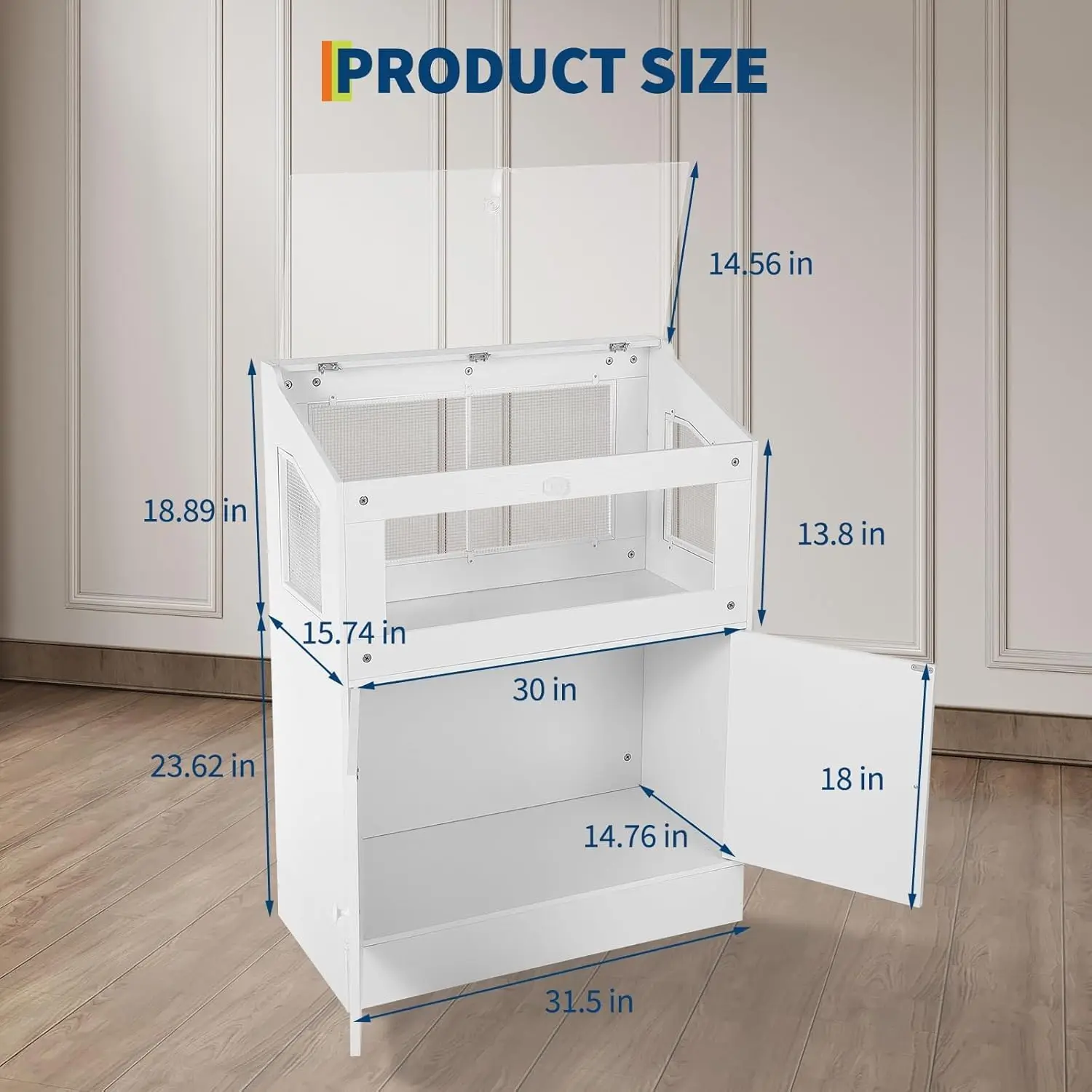Large Acrylic Small Animal Cage With Storage Cabinet Pet Habitat For Hamster Guinea Pig Rat Hedgehog Easy Clean & Ventilated - view 6