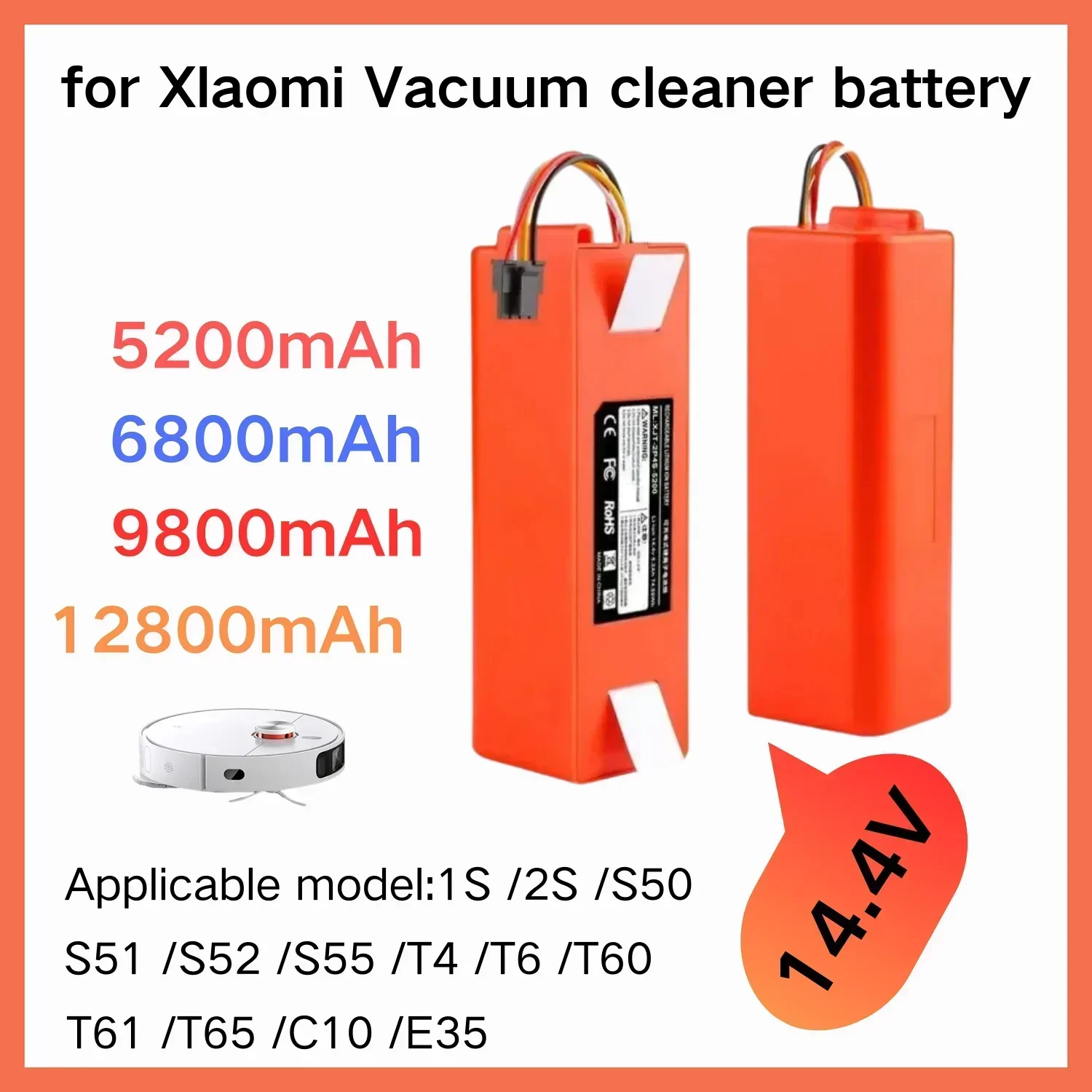 

Mijia Robotic Vacuum cleaner Replacement Battery for Xiaomi Robot Roborock S50 S51 S55 Accessory Spare Parts li-ion Battery