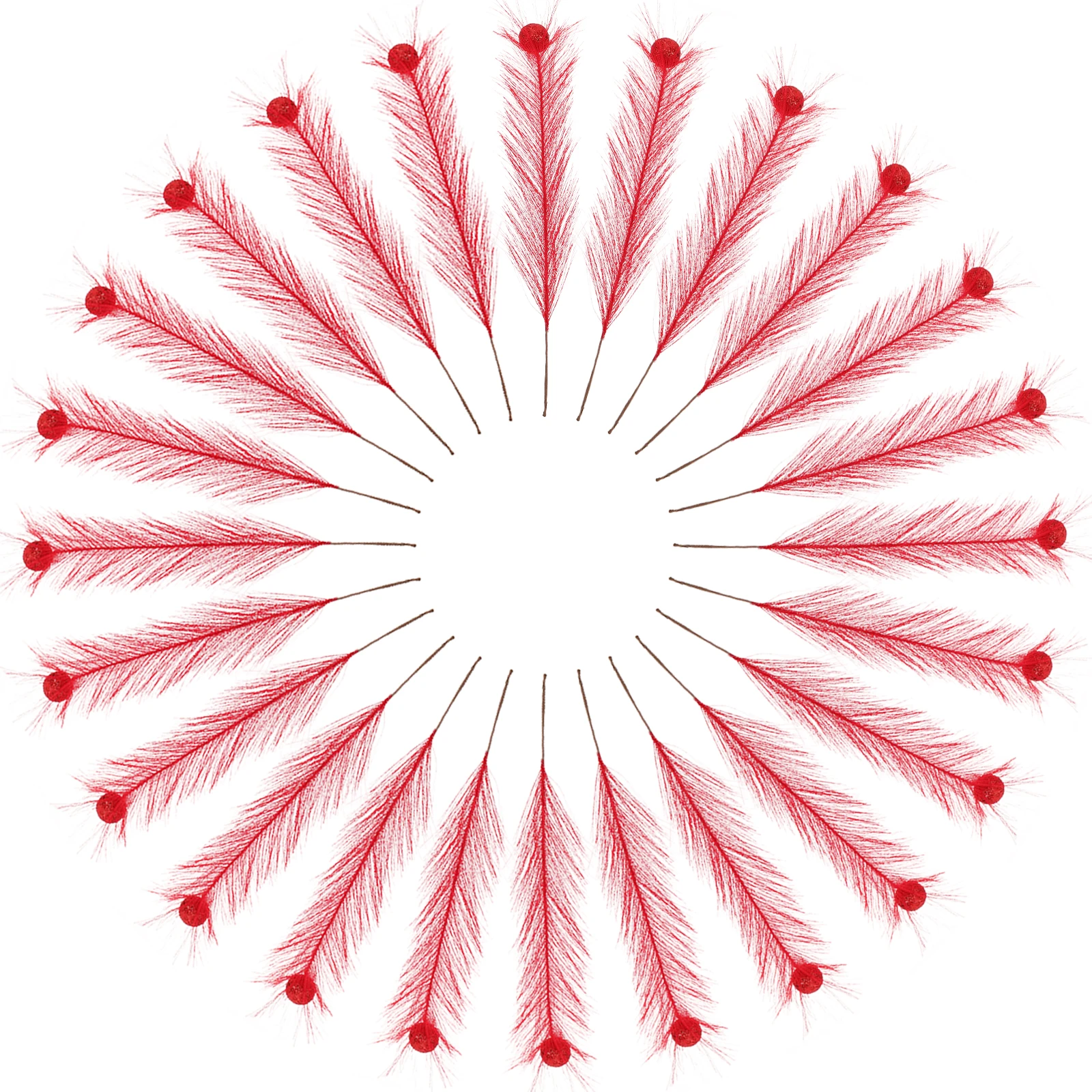 

30Pcs Pampas Grass Decor Artificial Faux Reed Plants Lifelike Indoor Table Floral Arrangement Faux Green Stems