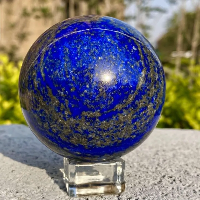 Natural Lapis Lazuli Crystal Ball Quartz Spheres Polished Stone Reiki Healing Desktop Room Decor