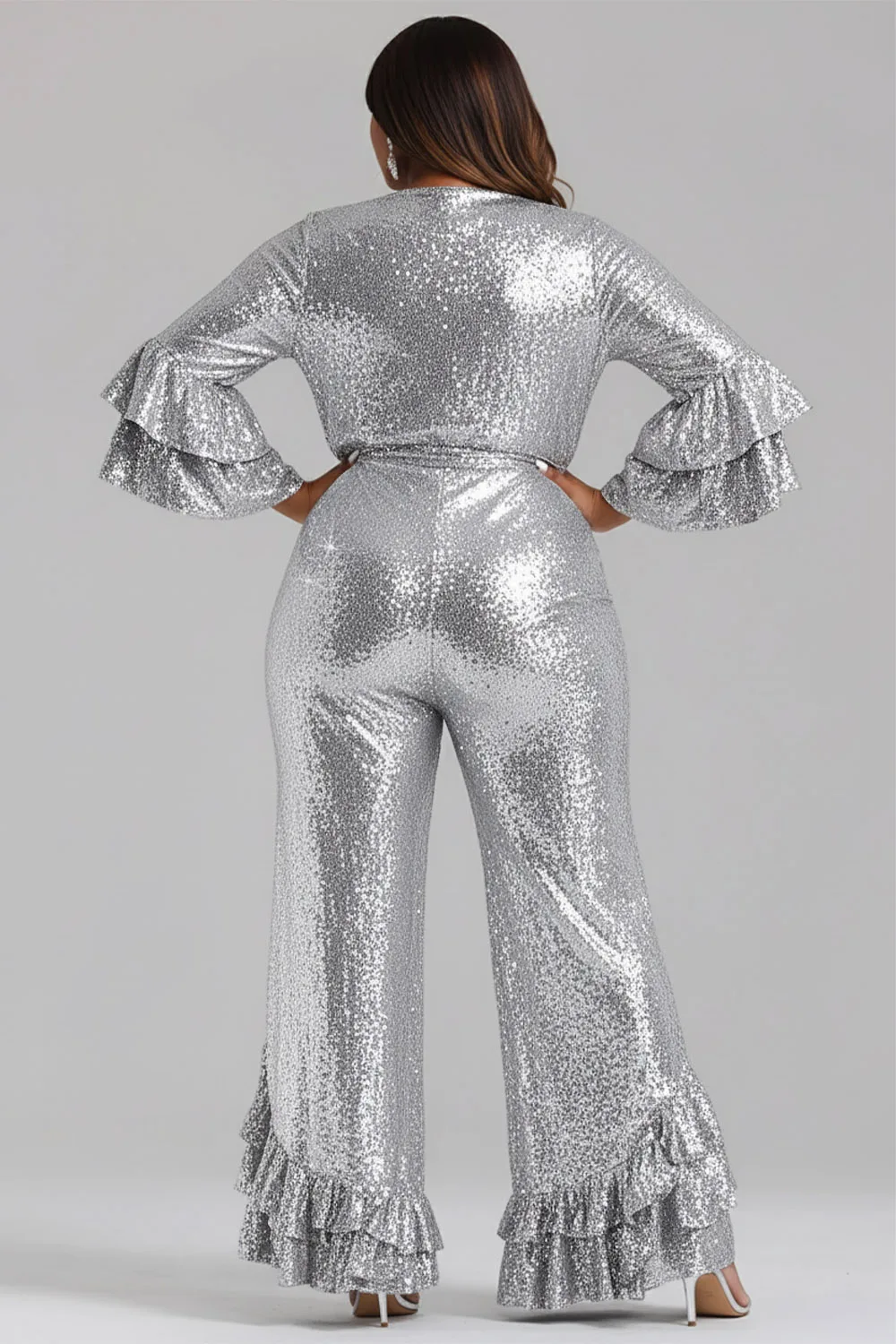 بالإضافة إلى حجم حزب الفضة التفاف الرقبة 3/4 كم كشكش خمر حللا الترتر المتدرج