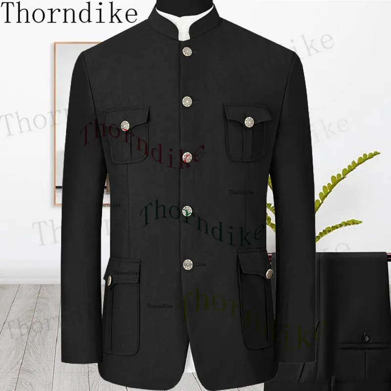 Thorndike 15 Colors Tailor-Made Male Suits Set Slim Fit Groom Tuxedo Best Man Mens Wedding Suit Bridegroom Male Blazer Pants