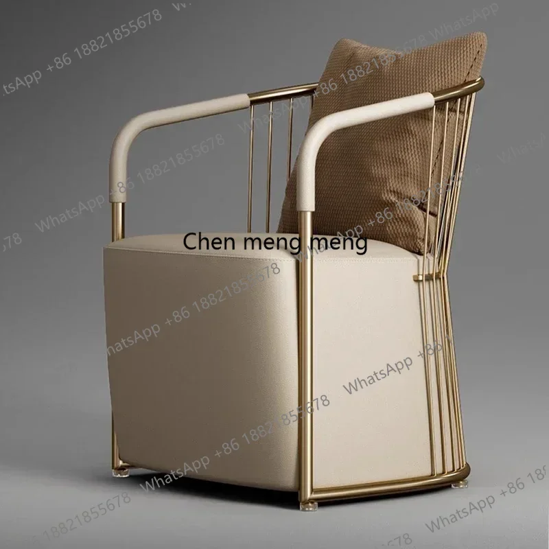 

Luxury Simple Dining Chair Modern Design Villa Living Room Senior Dining Chair Stainless Steel Home Furniture