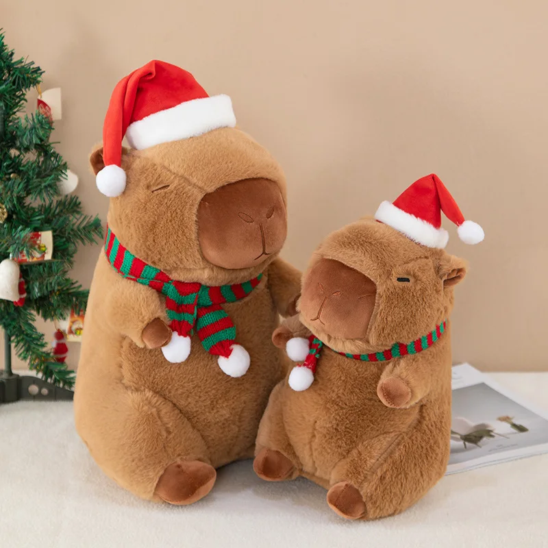 

Kawaii Plush Stuffed Doll Capybara Christmas Toy Pillow for Kids Birthday Gift Soft Cuddly Animal Plushie Factory Christmas Gift
