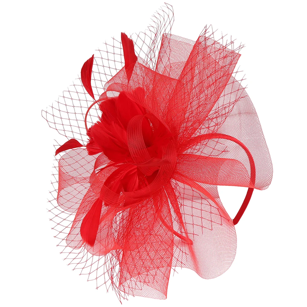 

Fascinator Hats for Women Removable Headb Clip Lightweight Comfortable Wedding Tea Party Cocktail Flapper Accessories Red Color