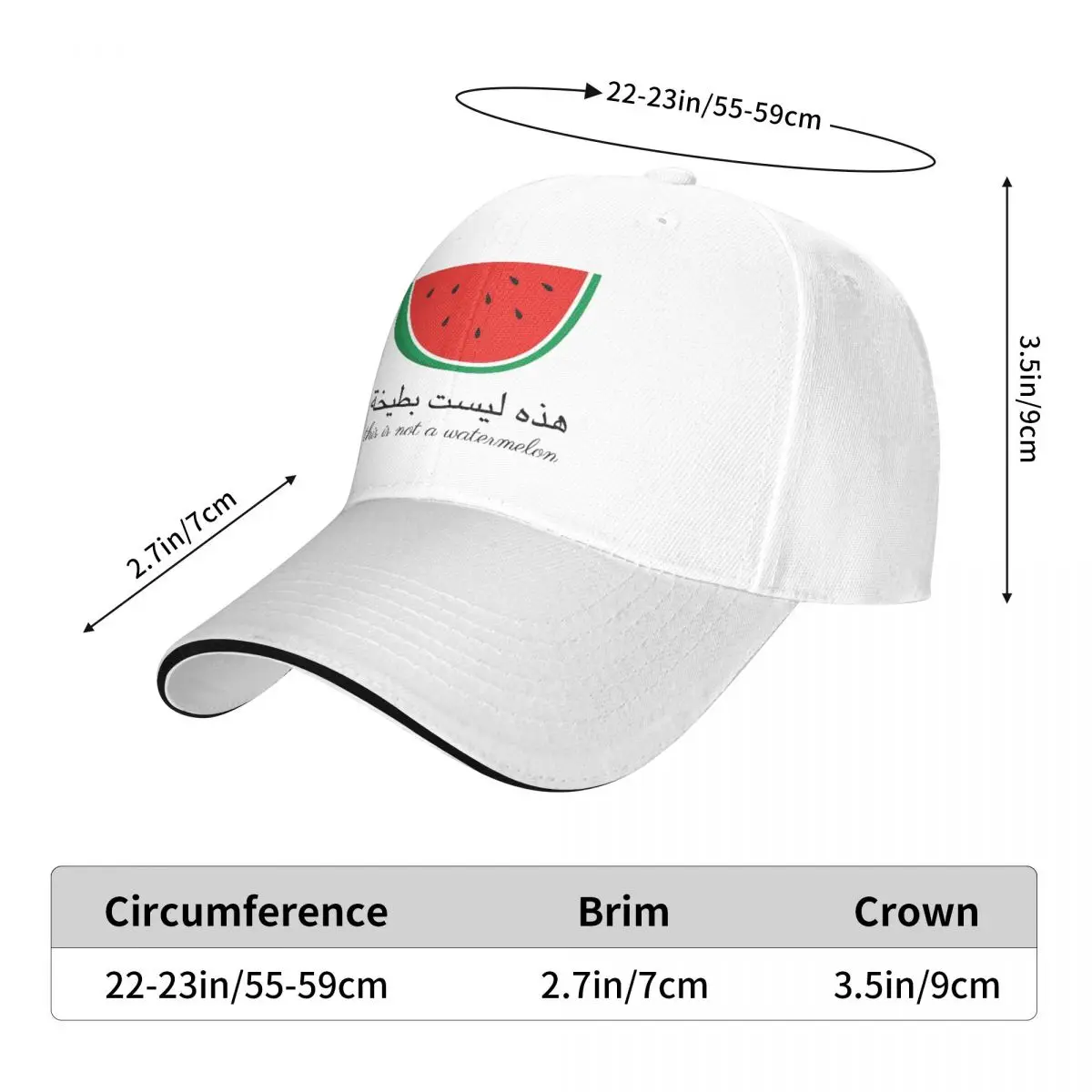 This Is Not A Watermelon Golf Hat Merch Leisure Magritte Parody Watermelon Sun Cap Men Women for Outdoor Running Golf Headwear