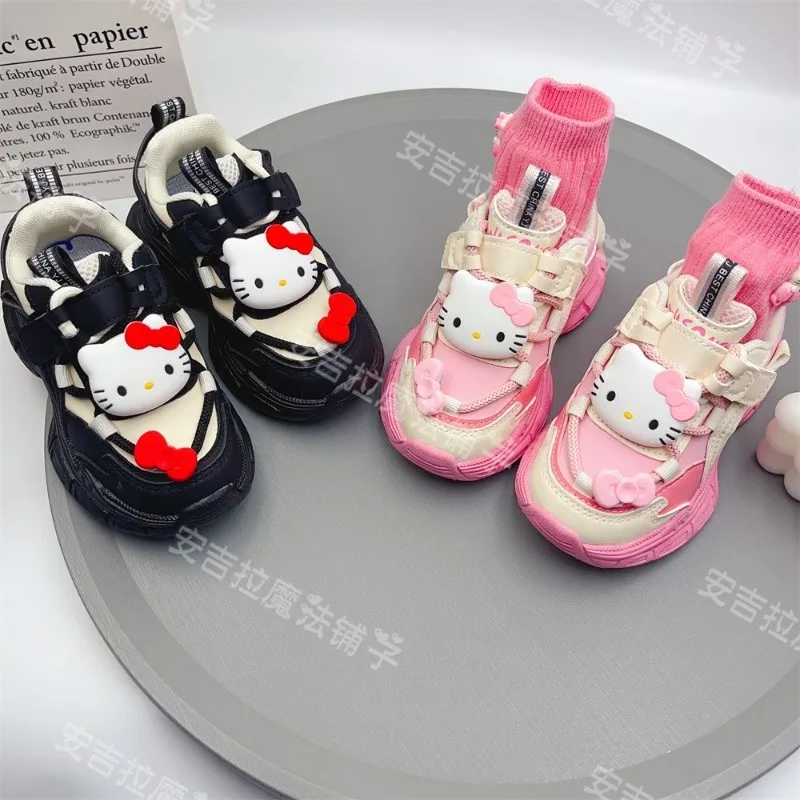 

Весенне-осенняя спортивная обувь в стиле аниме Kawaii Sanrio, детские кроссовки с милым рисунком «Hello Kitty», милые подарки с подвеской, игрушки