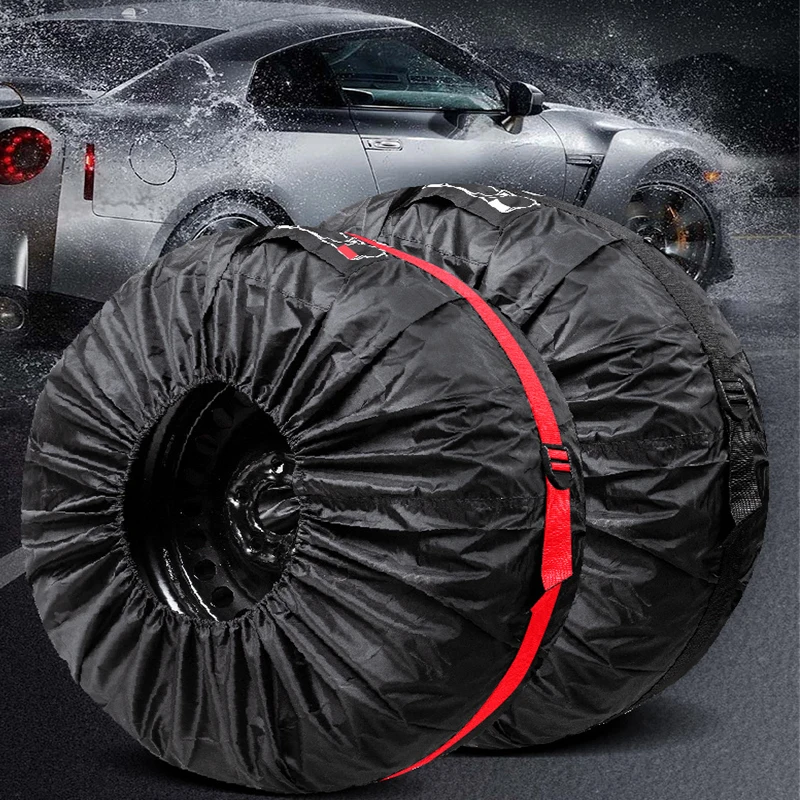 1/4pcs/Set Waterproof Universal Spare Tire Cover Case Polyester Auto Wheel Tire Storage Bags Auto Tyre Wheel Protector Dustproof