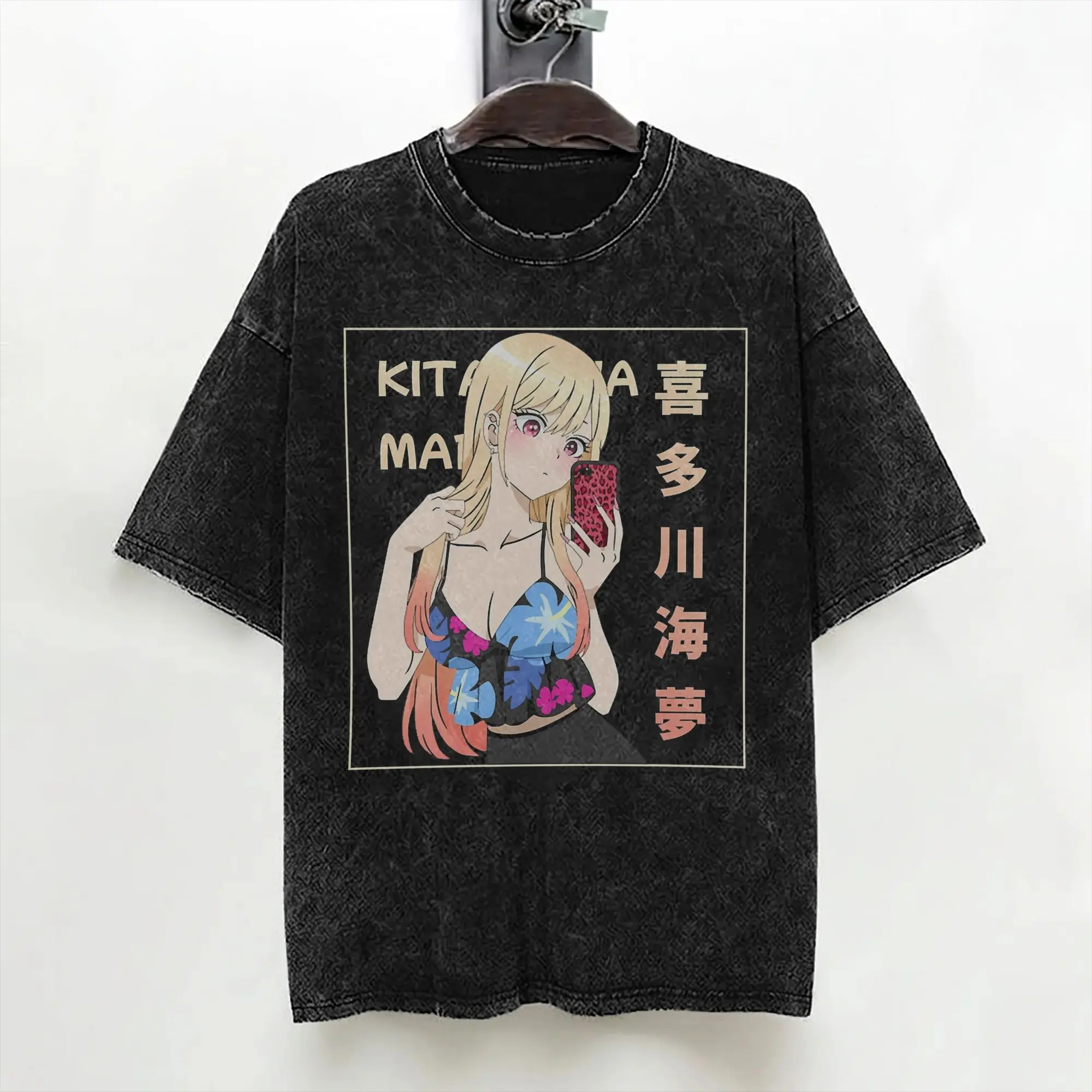 Marin Kitagawa Anime Washed T Shirts Streetwear Vintage T-Shirt Tees Men Women Short Sleeve Street Summer