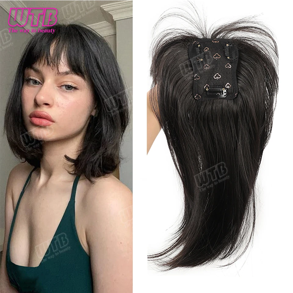 

Hair Topper wig, Short Hair Topper with Bangs for Women with Thinning Hair 12 Inch Synthetic Fiber Hair Pieces for Women Daily