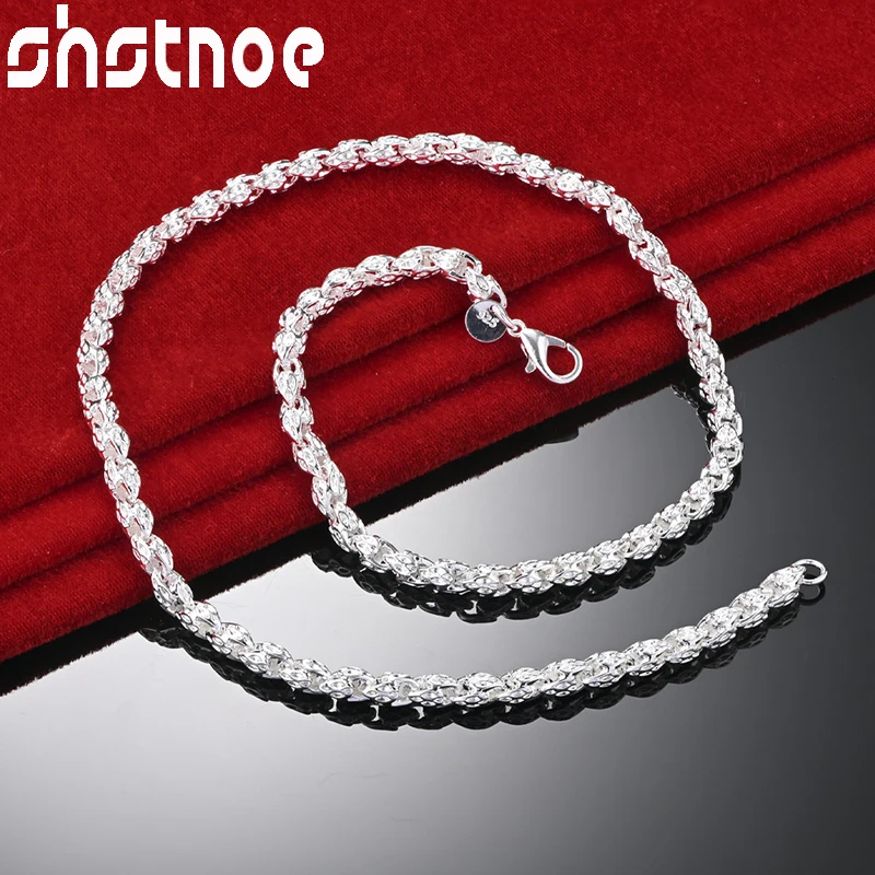 SHSTONE-collar de plata de ley 925 con personalidad geométrica para mujer y hombre, cadena de moda para fiesta, regalo de cumpleaños, joyería de moda para boda