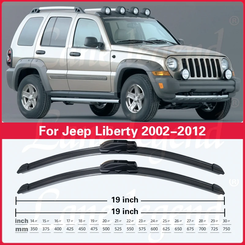 For Jeep Liberty KK 2002-2012 Front Windshield Wiper Blades 2pcs Windscreen Window 19