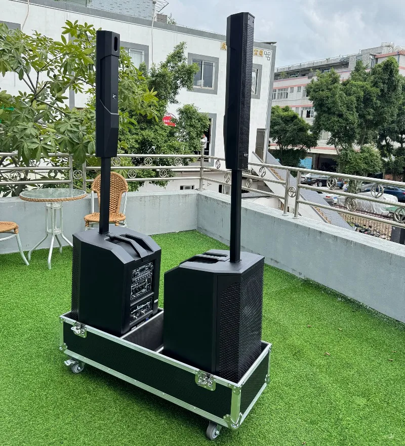 

Professional Audio Rechargeable Wireless Bluetooth Speaker Portable 6*3 Inches Line Array Column Speaker +2*10 Inches Subwoofer