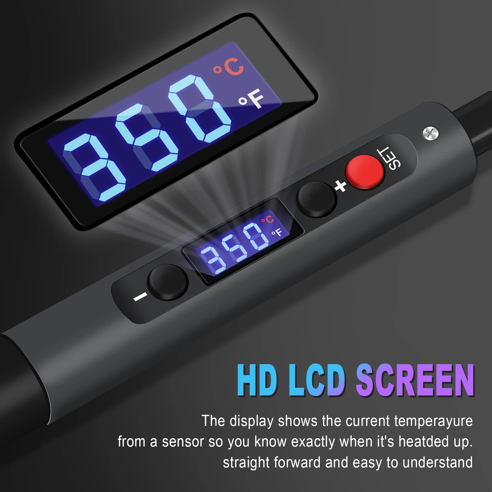 NEWACALOX LCD سبيكة لحام عدة 65 واط نوع-C سريع الحرارة لحام القلم قابل للتعديل درجة الحرارة 180-500 ℃ /356-932 ℉ أدوات لحام #3