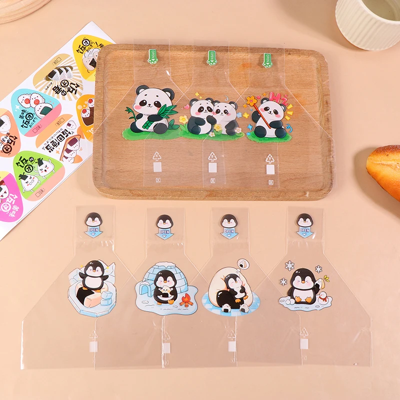 50Pcs Cartoon Triangle Rice Ball Packing Bag With Stickrs Nori Seaweed Rice Ball Sushi Bag Bento Making Tools Bento Accessories