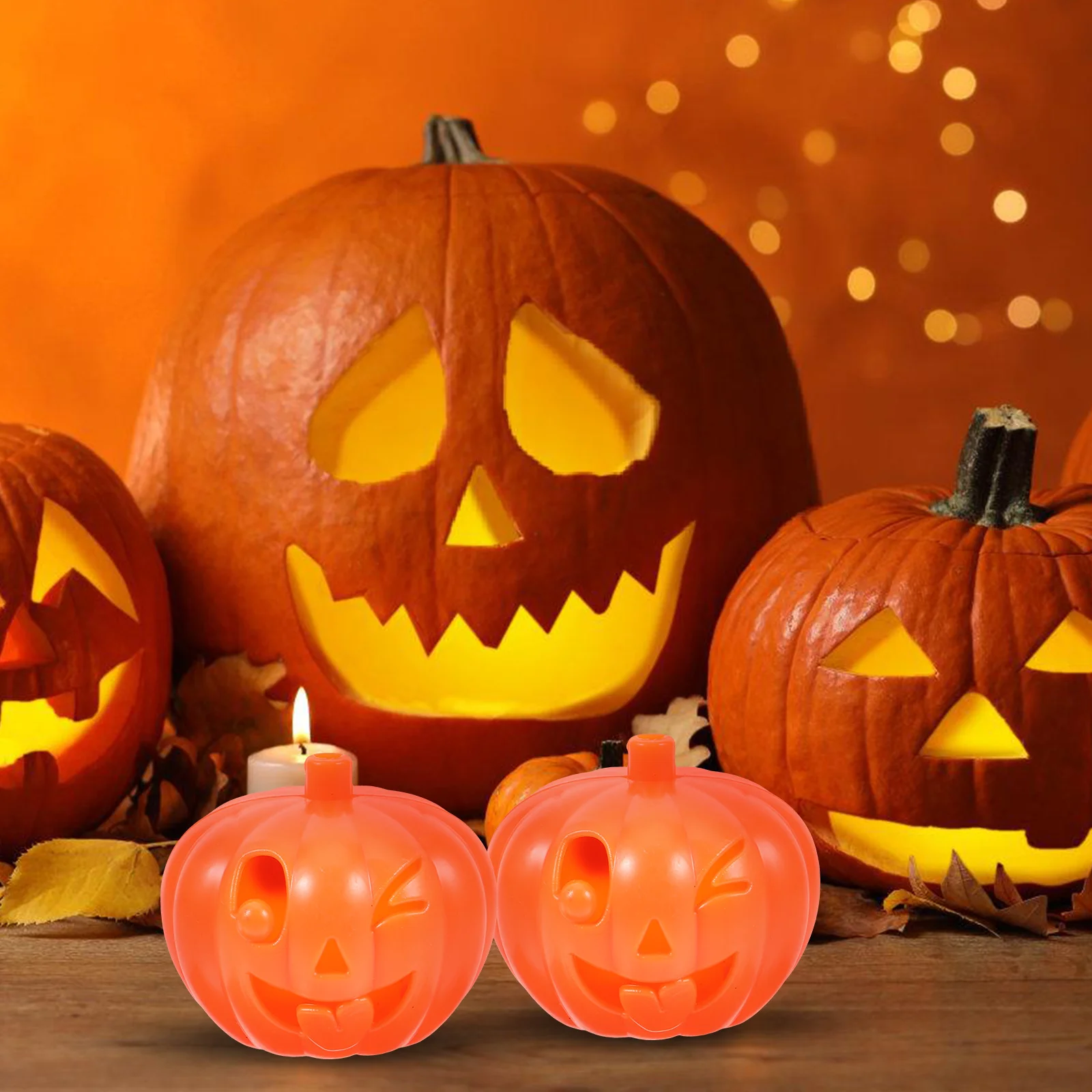 

20 Pcs Pumpkin Lamp Shell Accessories for Halloween Decor Scary Face Light Festival Supplies LED Bulb Lamp Tube