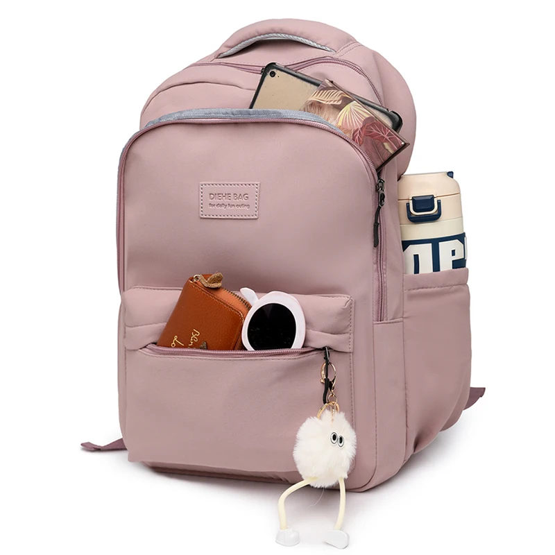 حقيبة ظهر نسائية ذات سعة كبيرة، حقيبة سفر نسائية كاجوال متعددة الجيوب، حقيبة مدرسية عالية الجودة للفتيات المراهقات، حقيبة كتب