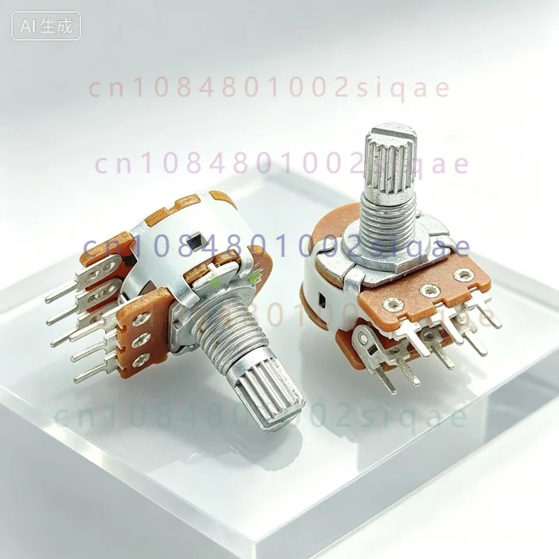FOR 16-Type A100K 6-Pin Dual Channel Potentiometer 10PCS,15mm Shaft WTH148 A104 Audio Amplifier Volume Control